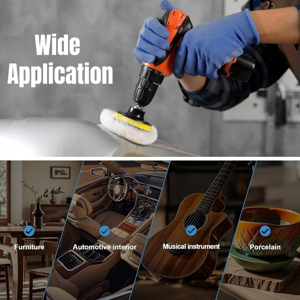 5 قطعة 4 بوصة لوحة التلميع عدة تقليد الصوف الحفر الكهربائية الملمع منصات للبلاط الزجاج الفولاذ المقاوم للصدأ أدوات إصلاح الخدش #3