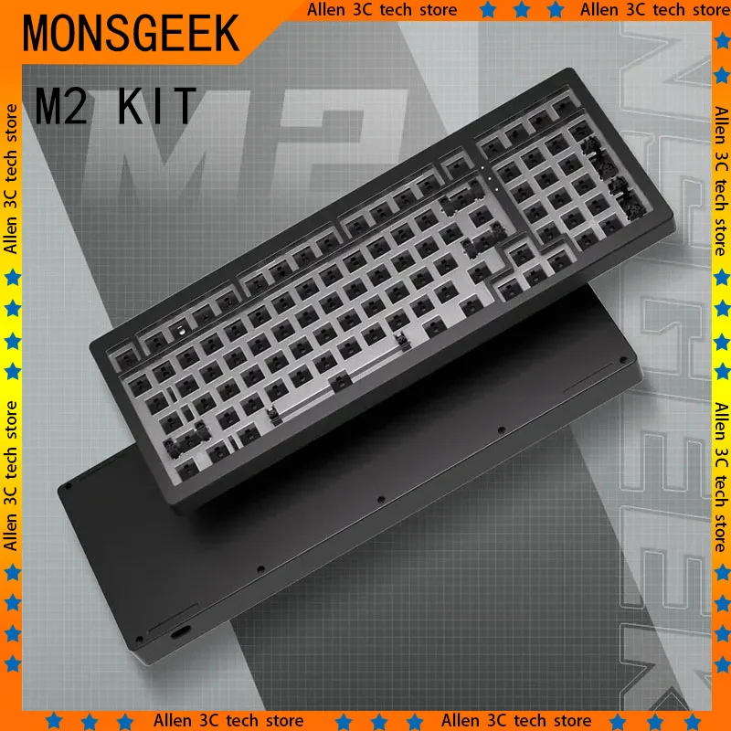 Monsgeek M2 Customized Wired Mechanical Keyboard Kit Qmk Aluminum Alloy Hot Plug Dynamic Rgb Shaftless And Keycap