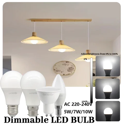 1-20PCS LED Dimming Bulb Lamp Spot Candle Lamp E14 E27 GU10 220V 5W 7W 10W In Accordance For 90% Dimmer Applications Month Lamp