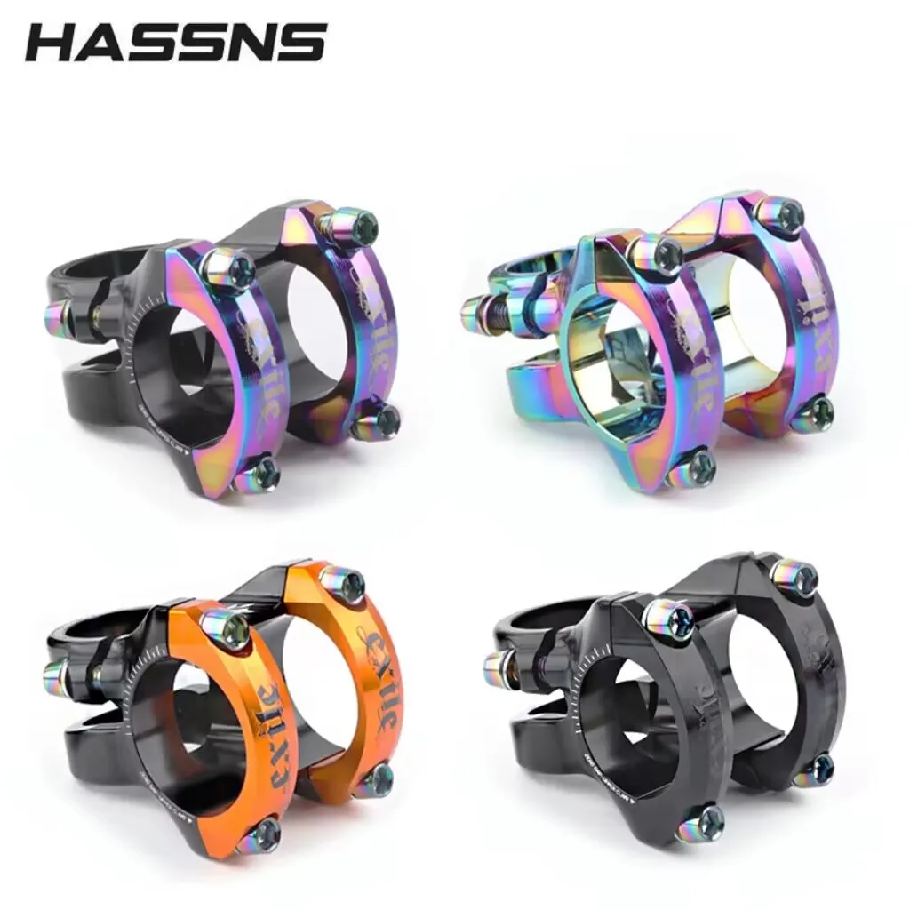 HASSNS-Aluminum Alloy Bicycle Handlebar Stem, Short Handle Stand, 31.8mm, 35mm, 1Pc