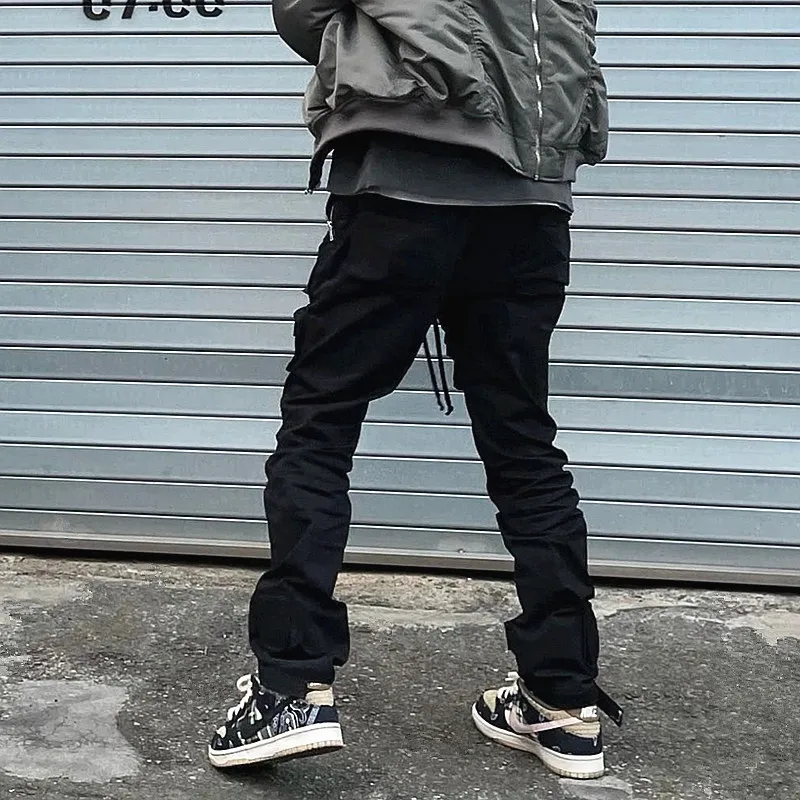 2024 Cyber Y2K Streetwear Multi Pockets Overalls Tactical Baggy Cargo Pants For Men Clothes Khaki Sweatpants Male Long Trousers