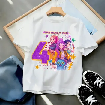 Girls Birthday Number Graphic T-Shirt 3 Birthday Girl Number Graphic Tee - Little Star Celebration Top, Dreamy Party Outfit for Girls 3