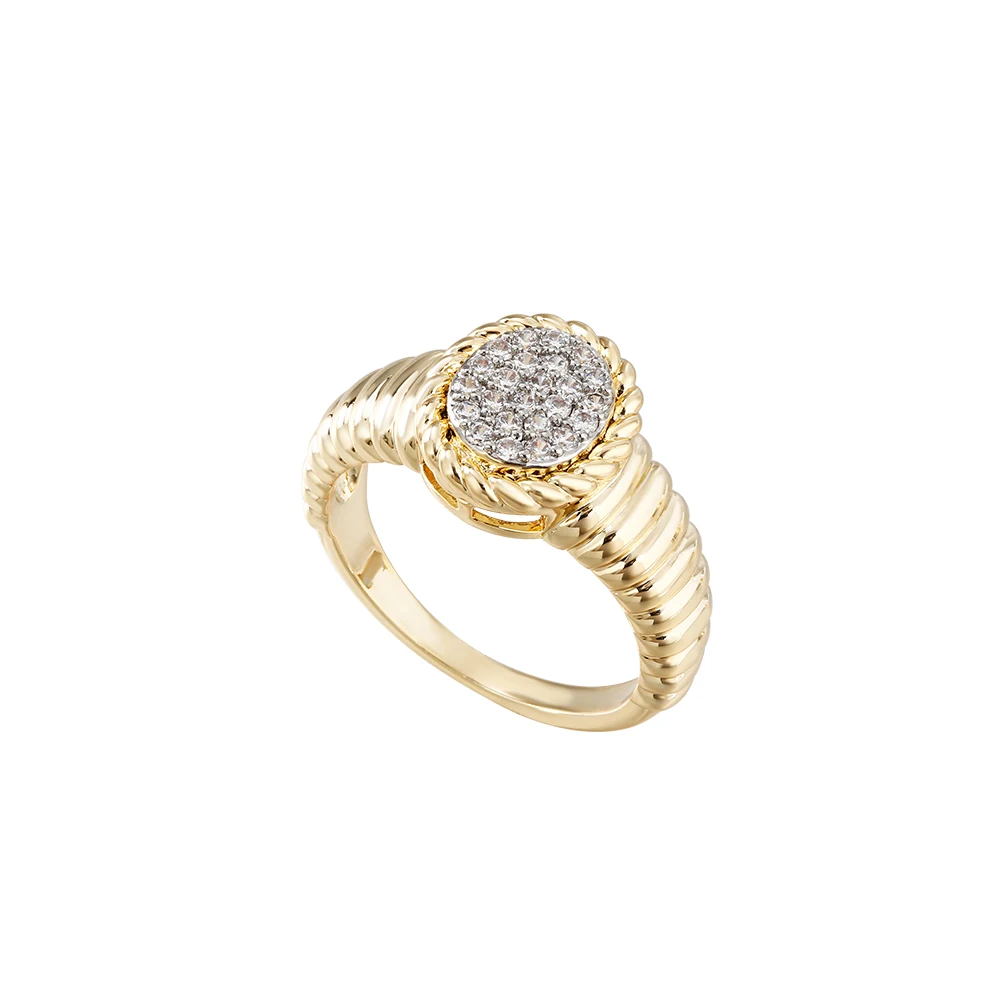 Ovale Ohrringe und Ring mit Diamantenbesatz, verkupfert, 14K vergoldet, modischer Schmuck, vielseitige Accessoires für den täglichen Gebrauch. – Detail 11