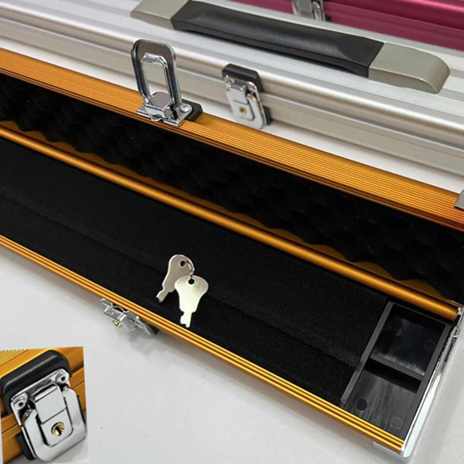 Billiard Cue Aluminum Hard Case Sturdy Carrying Box Black Interior for Pool Stick Protection Club Accessories