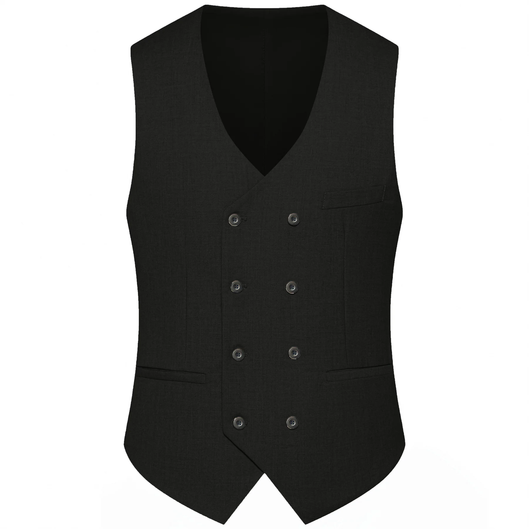 Men Double Breasted Vest Plus Size 6XL Fashion Slim Fit Sleeveless Wedding 13 Colors Solid Business Casual Dress Suit Waistcoat