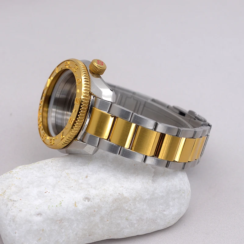 42mm srebrne etui do zegarka SPB185 SPB187 złota ramka z paskiem Seiko NH35 NH36 do naprawy zegarków części zamienne