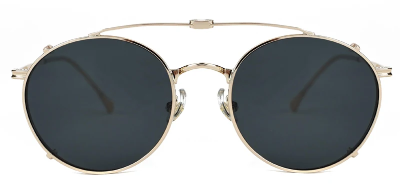 Kachawoo Polarisierte Sonnenbrille mit rundem Rahmen für Herren und Damen, Metall-Sonnenbrille, Retro-Klappbrille, Gold, Braun, Schwarz, Geburtstagsgeschenke – Detail 10