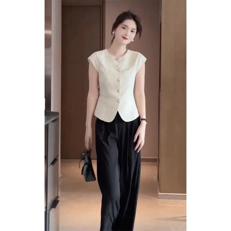 Summer Casual Loose Two Piece Set Women Fashion O-neck Pants Sets Women Elegant Short Sleeve Outfits 2 Piece Sets YC252