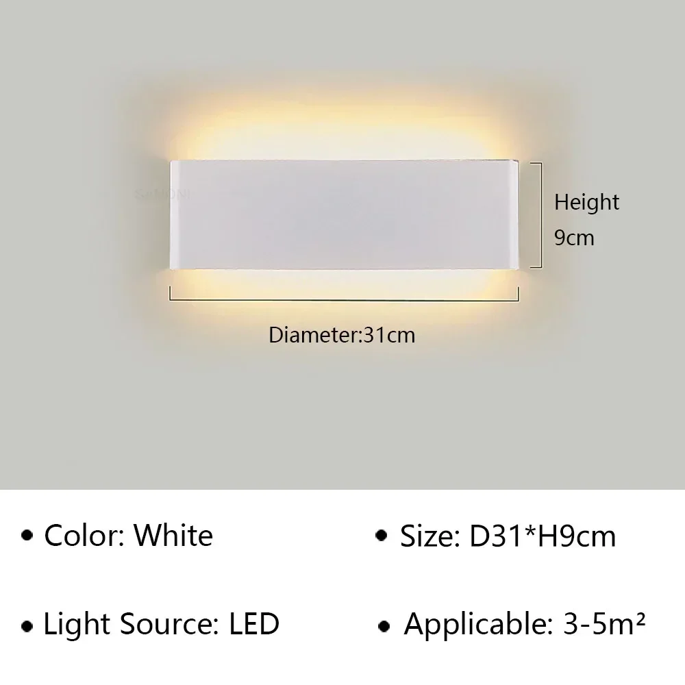 DAMIASMIL Moderne LED-Wandleuchte für Nachttisch, Wohnzimmer, Treppen, Gang, Badezimmer, Heimdekoration, Wandleuchte, Innenbeleuchtung, Glanz 5