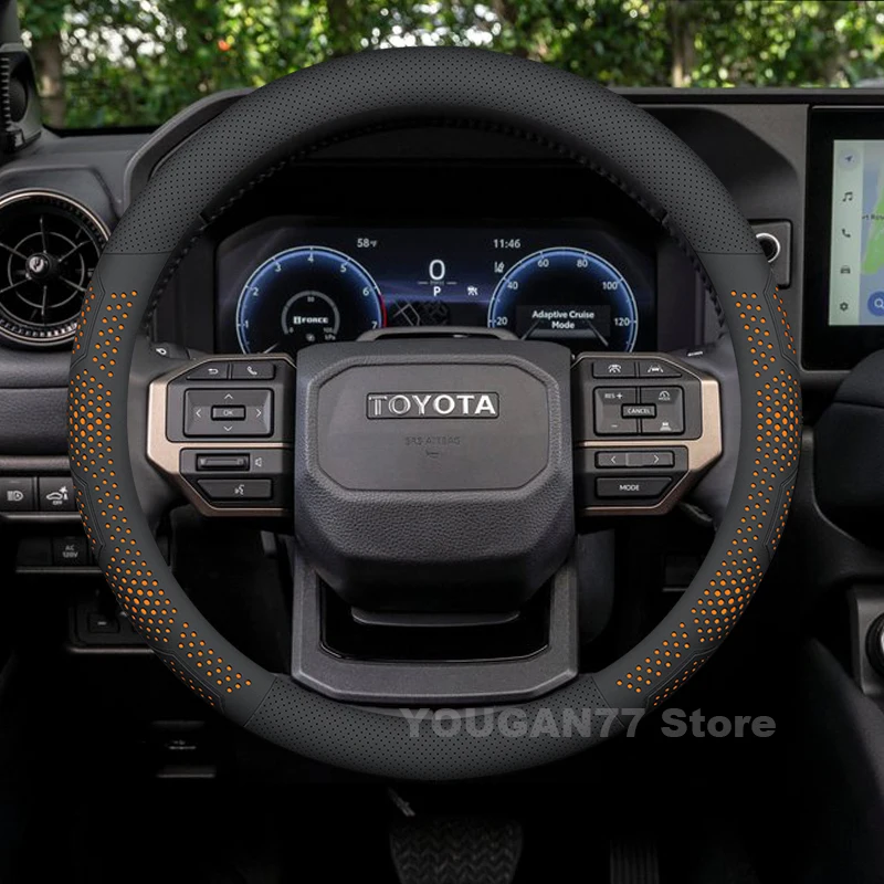 

Car Leather Steering Wheel Cover For Toyota Land Cruiser 2013-2025 Auto Steering Wheel Toyota Land Cruiser 250 Accessories
