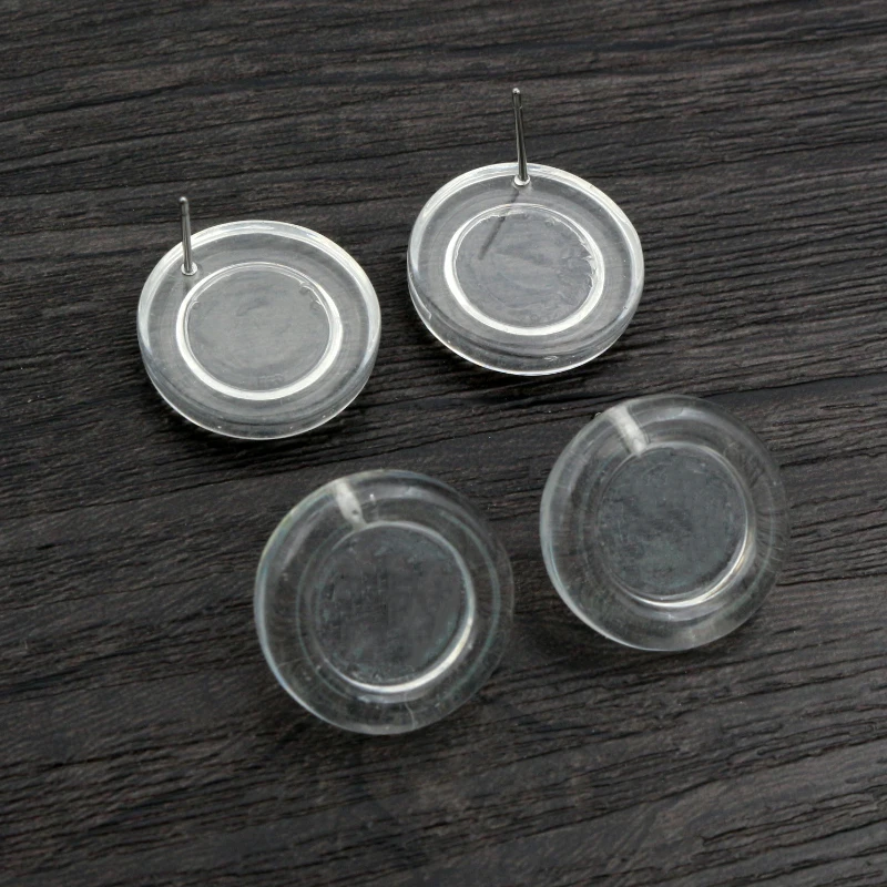 

10 шт., аксессуары для сережек «сделай сам», внутренний размер 12 мм, круглые серьги-гвоздики из прозрачной смолы, пустая основа для изготовления ювелирных изделий ручной работы