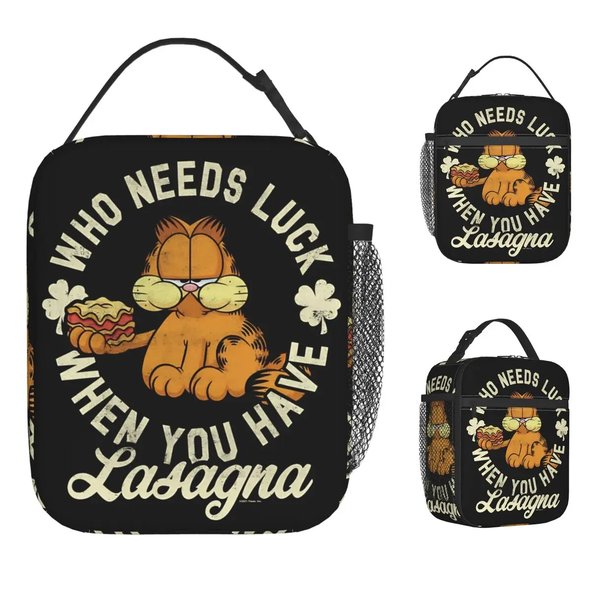 

Garfields St. Patrick's Day Insulated Lunch Bag Cooler Bag Reusable Lunch Container Portable Tote Lunch Box Food Bag