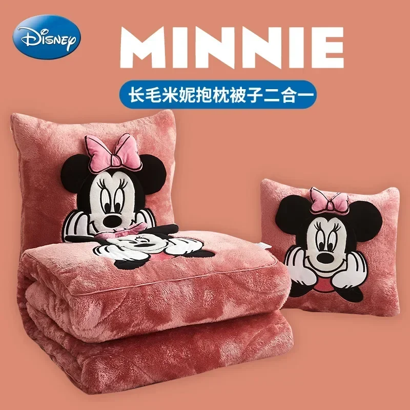 Sanrio Disney Stitch Deken Winter Nieuwe Stitch Hello Kitty Geborduurd Kussen Deken 2-in-1 Sofa Kantoor Dutje Deken Kerstcadeau