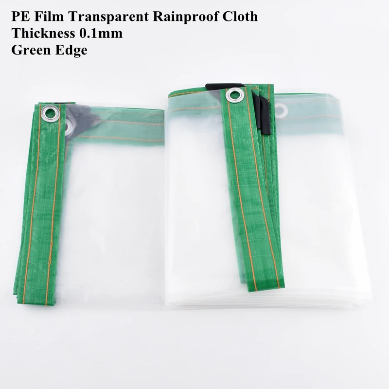 0.1mm Transparent Film Rainproof Cloth Pet House Tarpaulin Succulent Plant Keep Warm Home Green Edge Waterproof Dustproof Cloth