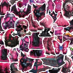 Gothic Dark Skull Cartoon Varied Stickers Pack para crianças, Magic Graffiti Decalques, Bagagem de viagem, Notebook, Decoração do capacete, 10 Pcs, 50Pcs