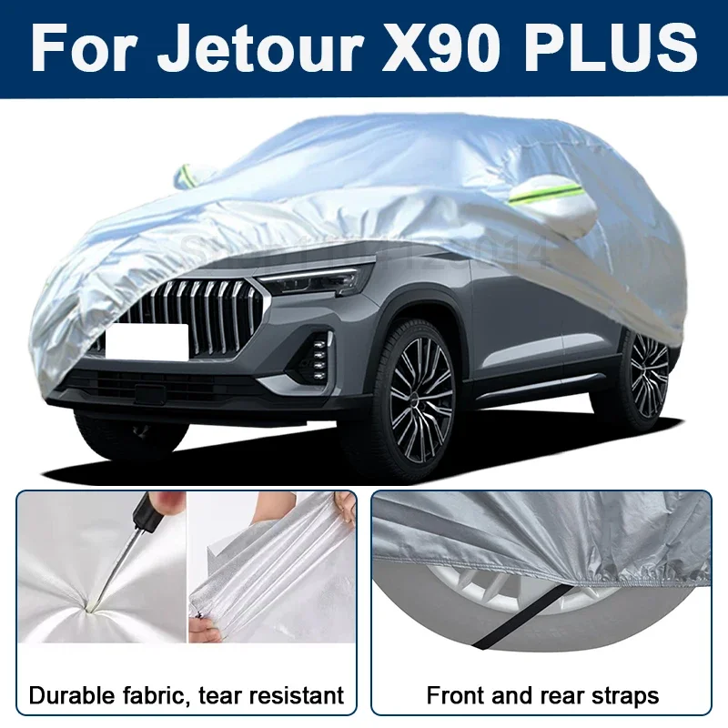 

Outdoor Full Car Cover For Jetour X90 PLUS with Reflective Strips Waterproof Snowproof Dustproof UV Protection Auto Accessories