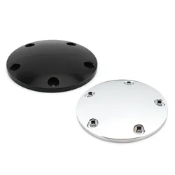 5 Holes Motorcycle Domed Timing Points Cover for Harley Twin Cam Softail Dyna Touring 1999-2017 Chrome/Black