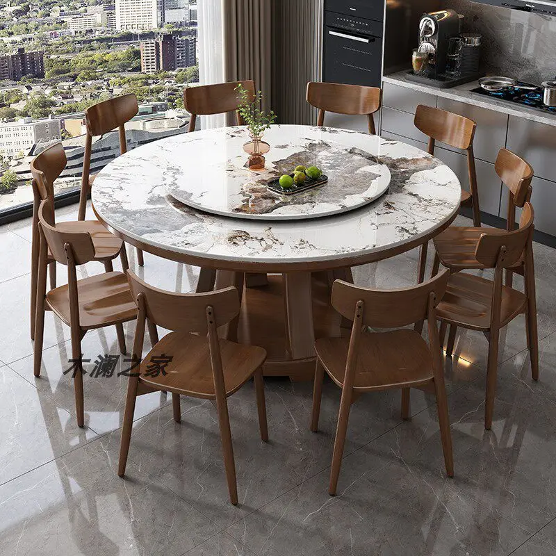 r8.12-Modern Dining Legs Space Savers Mesa Comedor Marble Round Dining Table  Home Furniture Nordic Luxury Style Minimalist