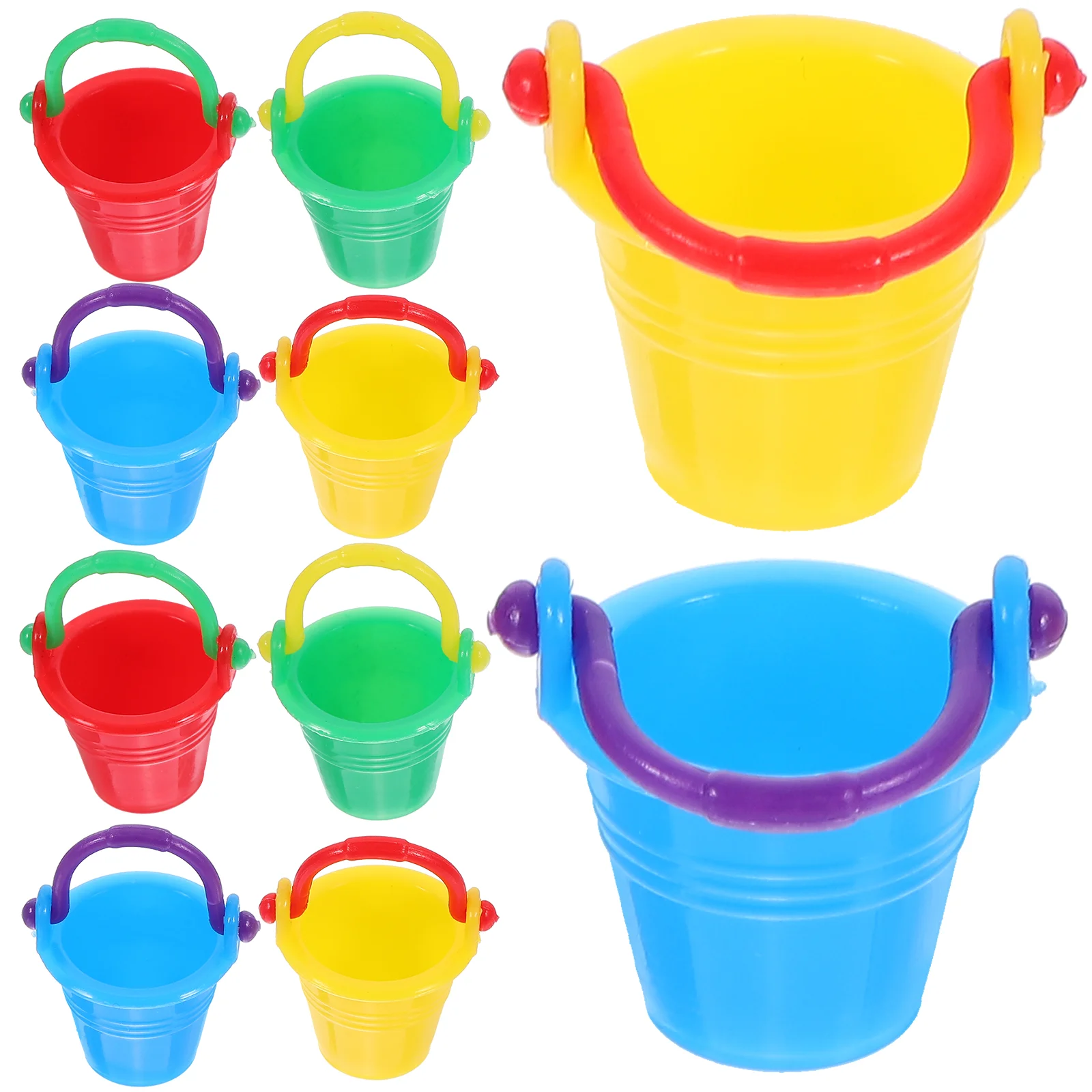 10 Pcs House Bucket Mini Buckets Model Supplies Small Ornament Buckle Decor Miniature Furniture Decoration Kids Toy