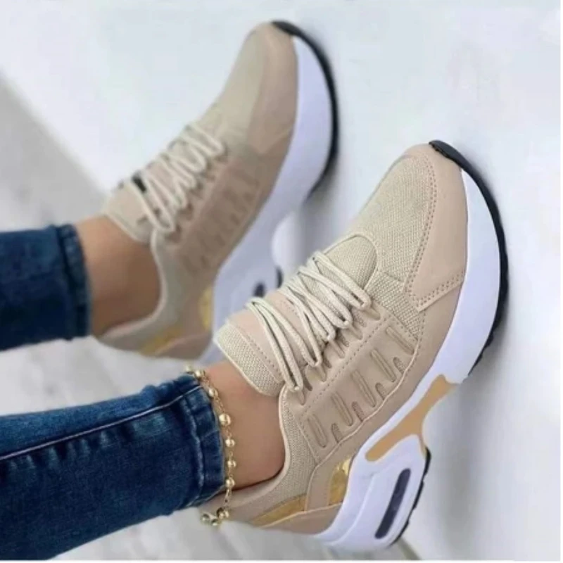 Women Sneakers Luxury Casual Sports Shoes Ladies Platform Sneaker Air Cushion Running Lace Up 2023 Outdoor Fashion Spring Autumn