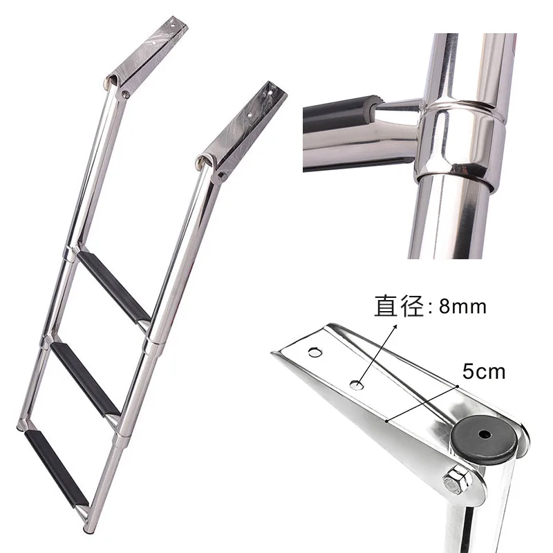Yacht Equipment Stainless Steel Launching Telescopic Ladder Folding Ladder Deck Ladder Yacht Marine Hardware Accessories