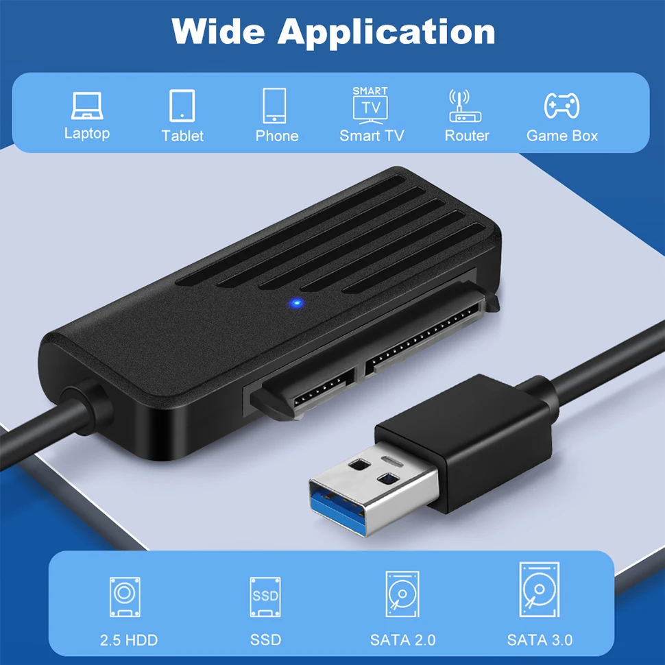 Zexmte SATA to USB 3.0 Cable for 2.5 Inch External HDD SSD Hard Drive Data Transfer UP To 6Gbps USB 3.0 to Sata III Cord Adapter