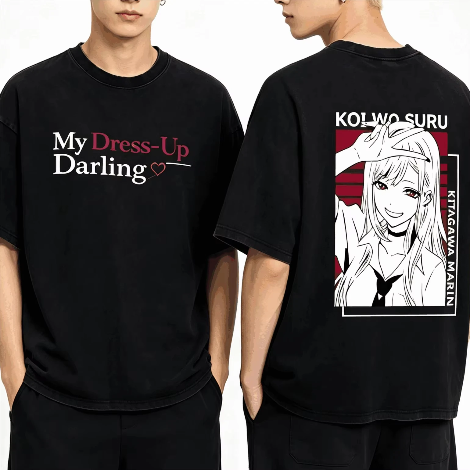 Camiseta Unissex Casual com Estampa Gráfica de Anime My Dress-Up Darling Marin Kitagawa, Estilo Vintage, para Mulheres e Homens, Ideal para o Verão e 