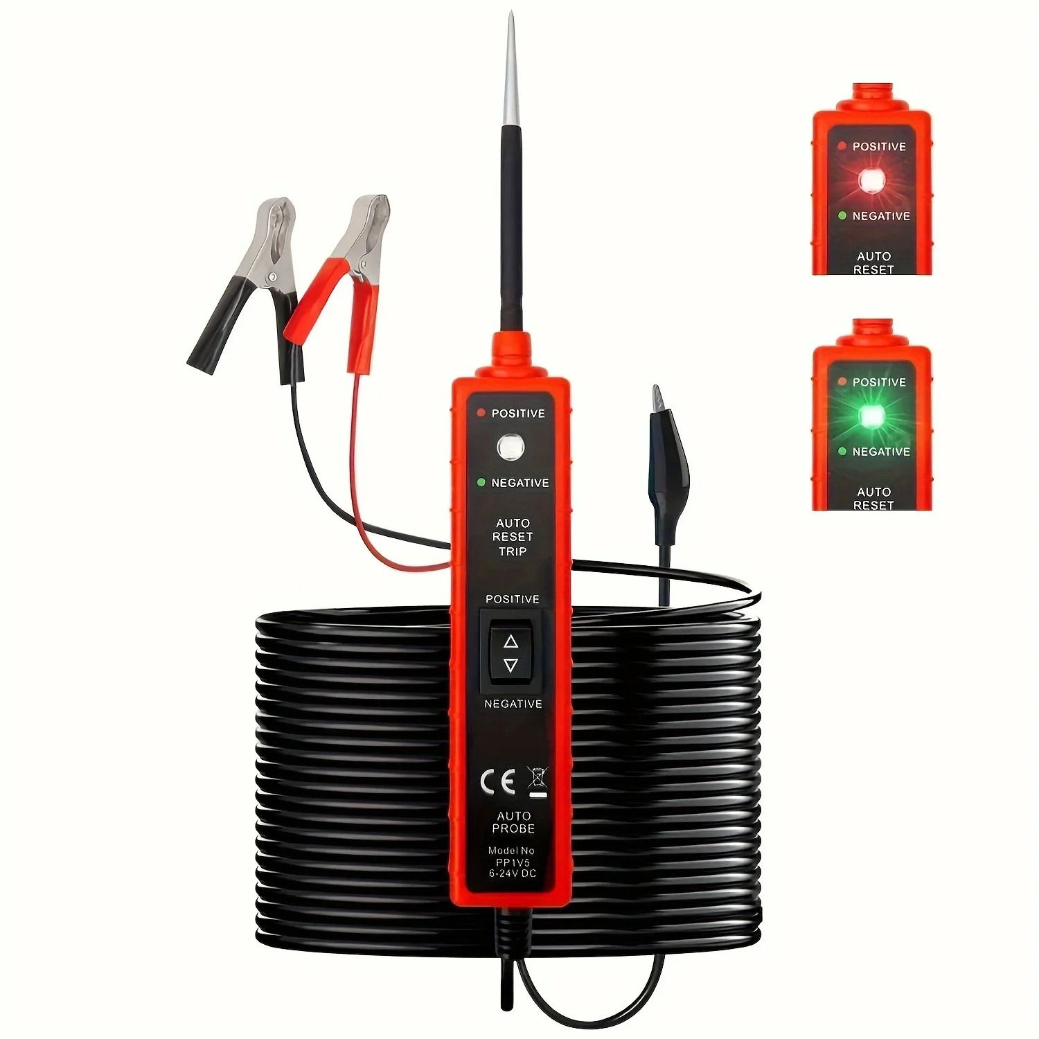 Automotive Power Circuit Probe Tester, 6-24V Dc Automotive Electrical System Diagnostic Tool, Led Polarity Indicator, for Continuity and Component Activation Testing of Cars, Trucks, and Motorcycles
