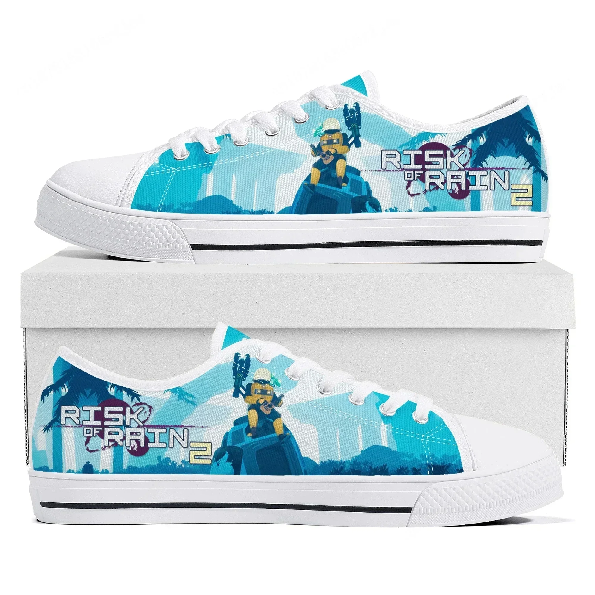 

Risk of Rain 2 Low Top Sneakers Cartoon Game Womens Mens Teenager Canvas Sneaker Couple Fashion Custom Built Shoes