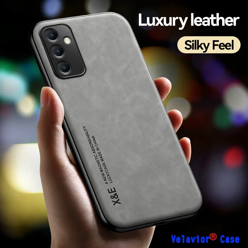 

Case for Samsung Galaxy A15 Luxury Leather A54 A14 A15 A23 A14 4G 5G A05S A05 Cover with Metal Plate Support Car Hold Fundas