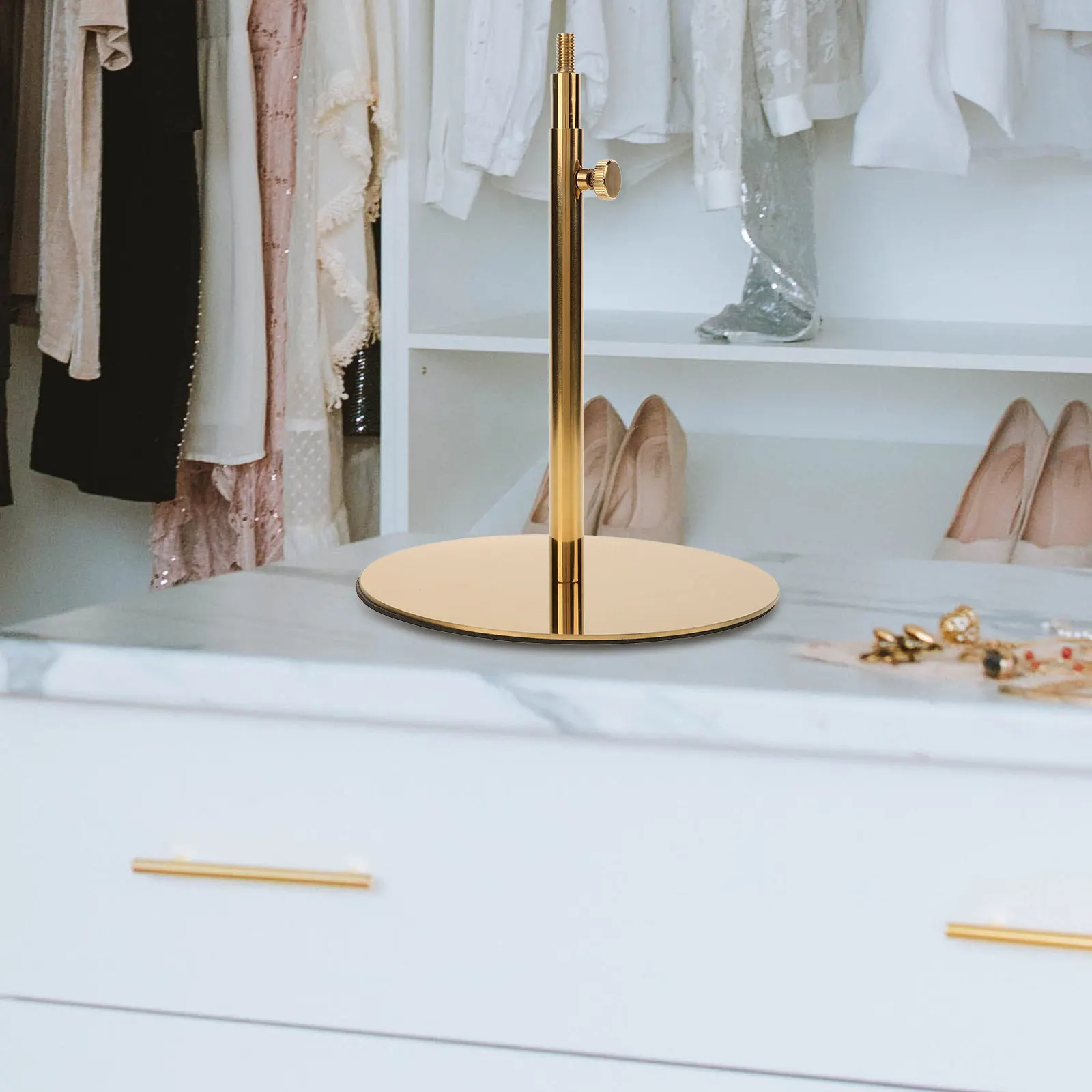Stylish Adjustable Stainless Steel Mannequin Head Base Display Stand for Retail Shop Boutique Fashion Display Stable Desktop