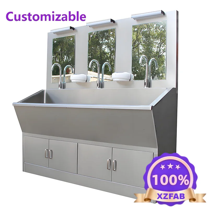 Factory Direct 2026 Thickened Stainless Steel Pool Clean Room Sink Hospital Operating Room Disinfection Double Position