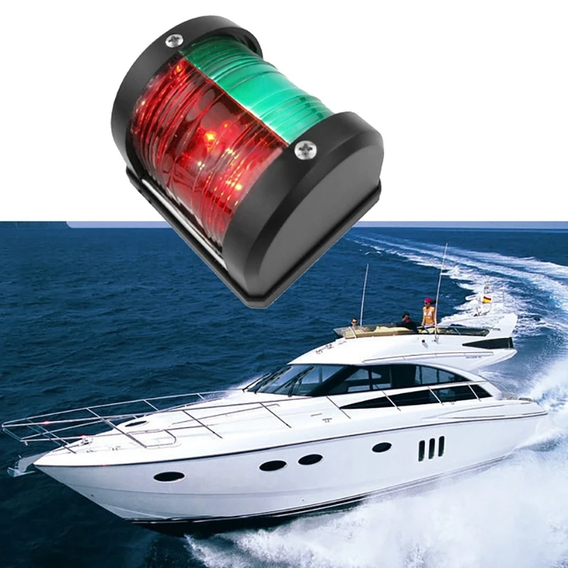 Boat Navigation Lights 12V Waterproof Navigation Sailing Signal Light Lamp for Marine Yacht Pontoon RED & Green Black