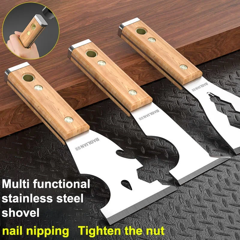 Stainless Steel Painter Scraper Cleaning Shovel Hammerhead Nail Drywall Hand Tool for Joint Taping Finishing Patching on Drywall
