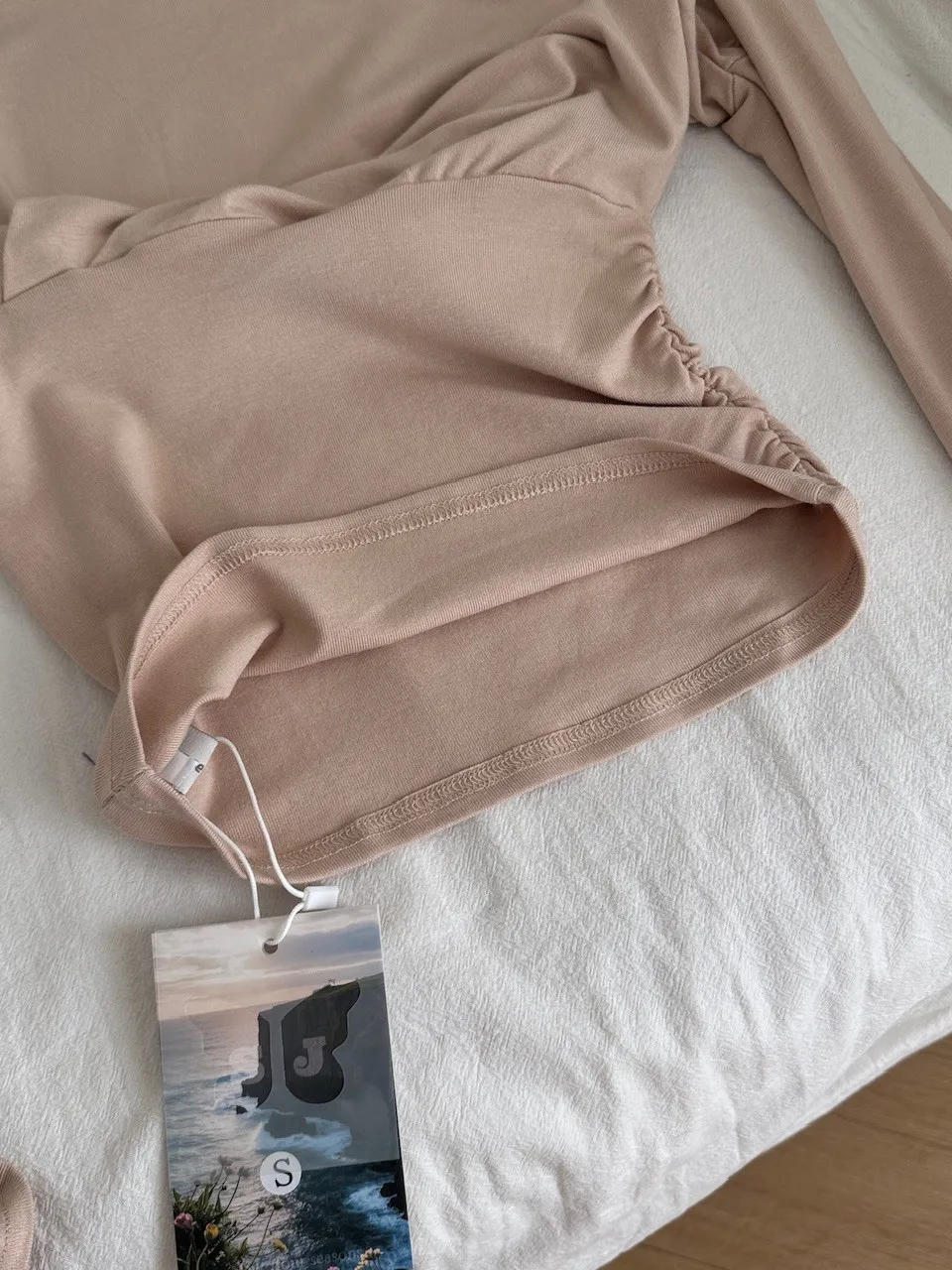 Ele Slant-oulder Long Sve T-irt Design feminino Base irt Top Casual Sle Cintura-Encarrendo Outros materiais