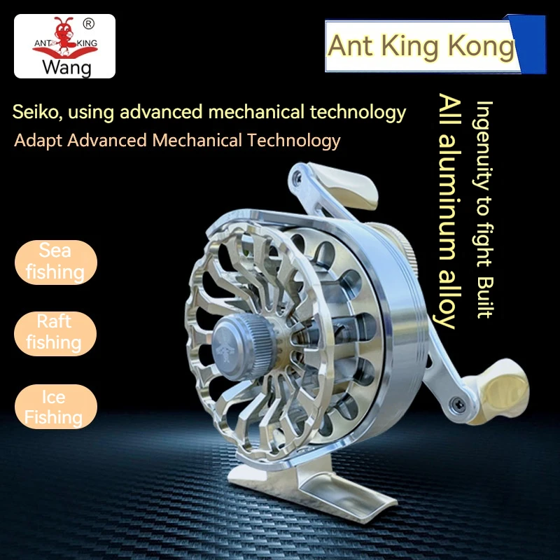 

ANTKING All-metal Raft Reel RA-6BL Ice Fishing Reel with Spoiler Smooth No Line Snag Fishing Forehand Rafting Reel