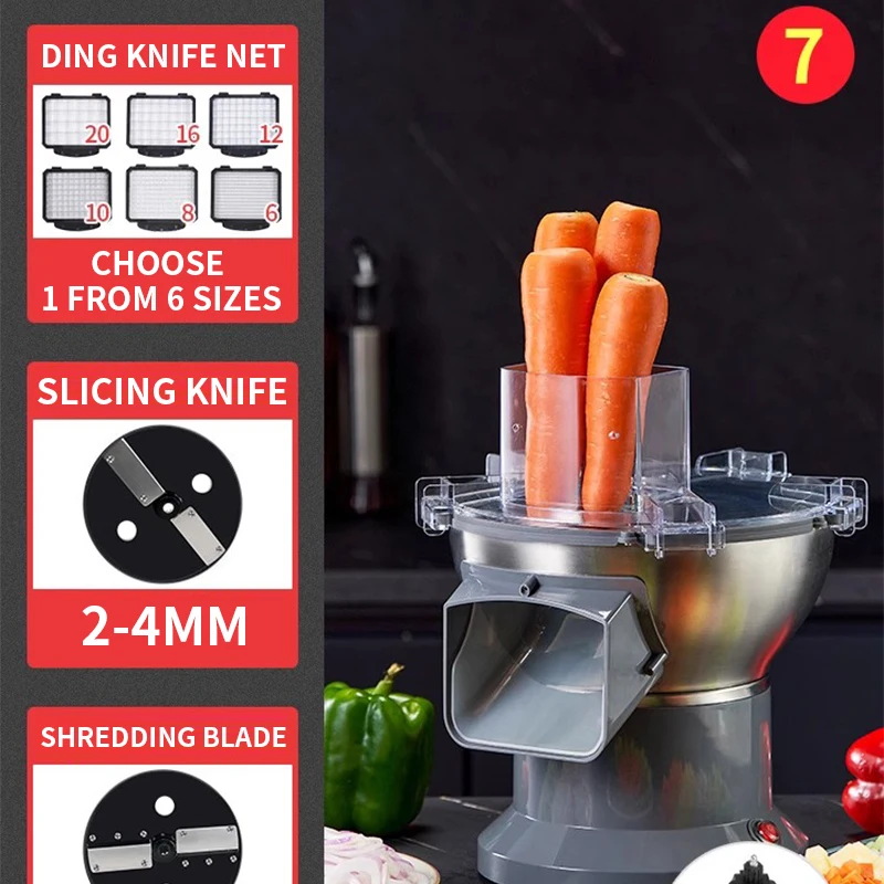 Automatic Vegetable Carrot Shredder Slicer Commercial Electric Cutter Potato Dicing Shredding Machine Vegetable Processor