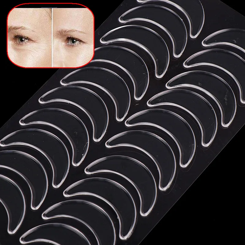 10 쌍 재사용 가능한 방수 실리콘 안티 링클 아이 패드 패치 스티커 눈 스킨 케어 패드 뷰티 페이셜 케어 도구