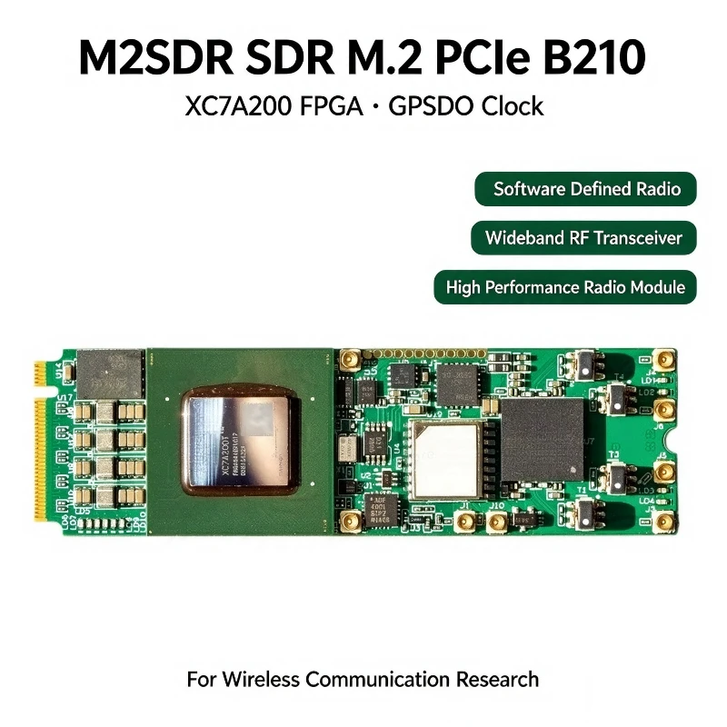 For M2SDR SDR M.2 PCIe Board B210 XC7A200 GPSDO Software Defined Radio RF Development Module