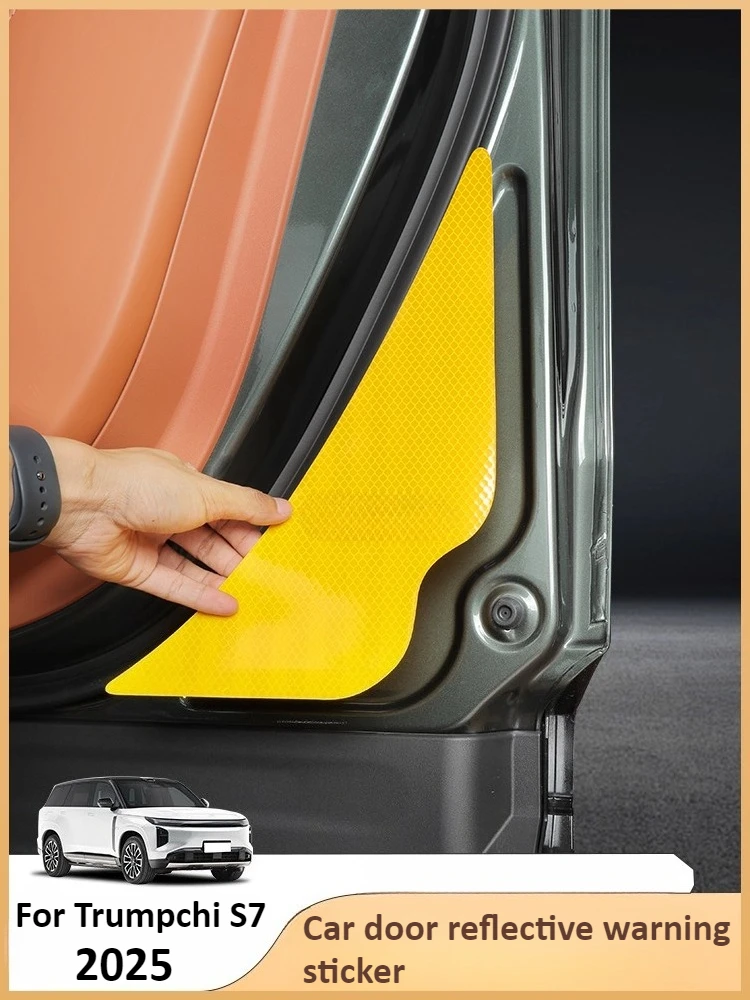 For Trumpchi GAC S7 2025 2026 Car Door Reflective Warning Stickers Night Switch Anti-Collision Stickers Interior Accessories