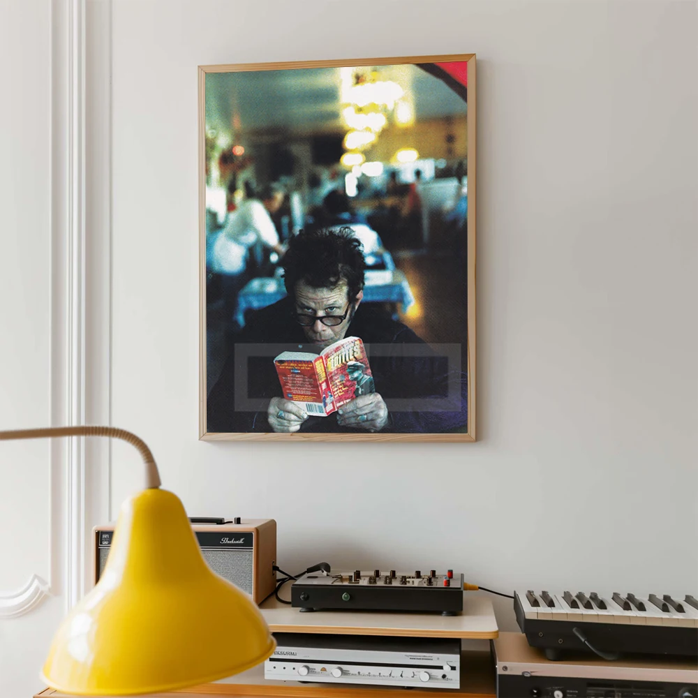 Rocker Tom Waits Poster Vintage Magazine Style Prints Canvas Rock Music Wall Art Pictures Home Living Room Rock Music Decoration