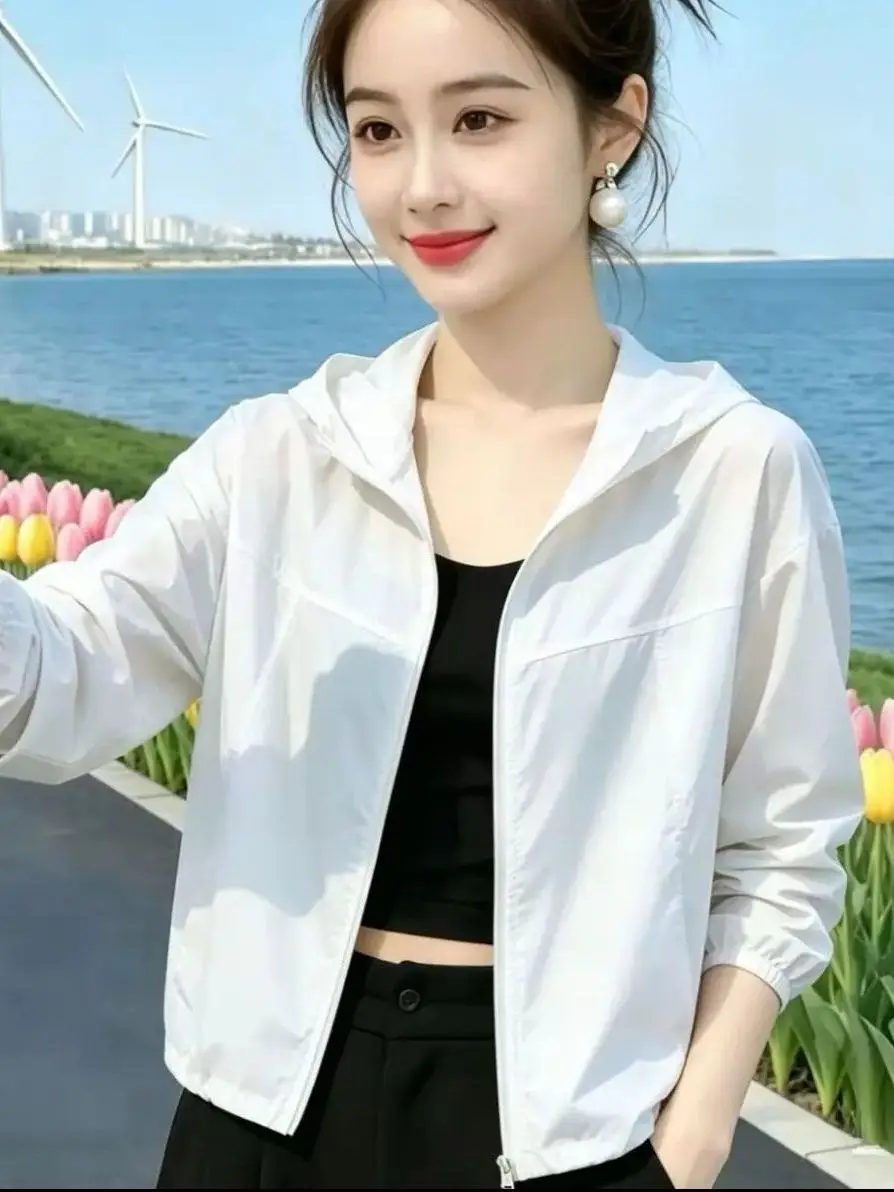 

Summer Loose Casual Women's New Style Sun Protection Clothes Short Coat Korean Version Large Size Breathable Zipper Closure