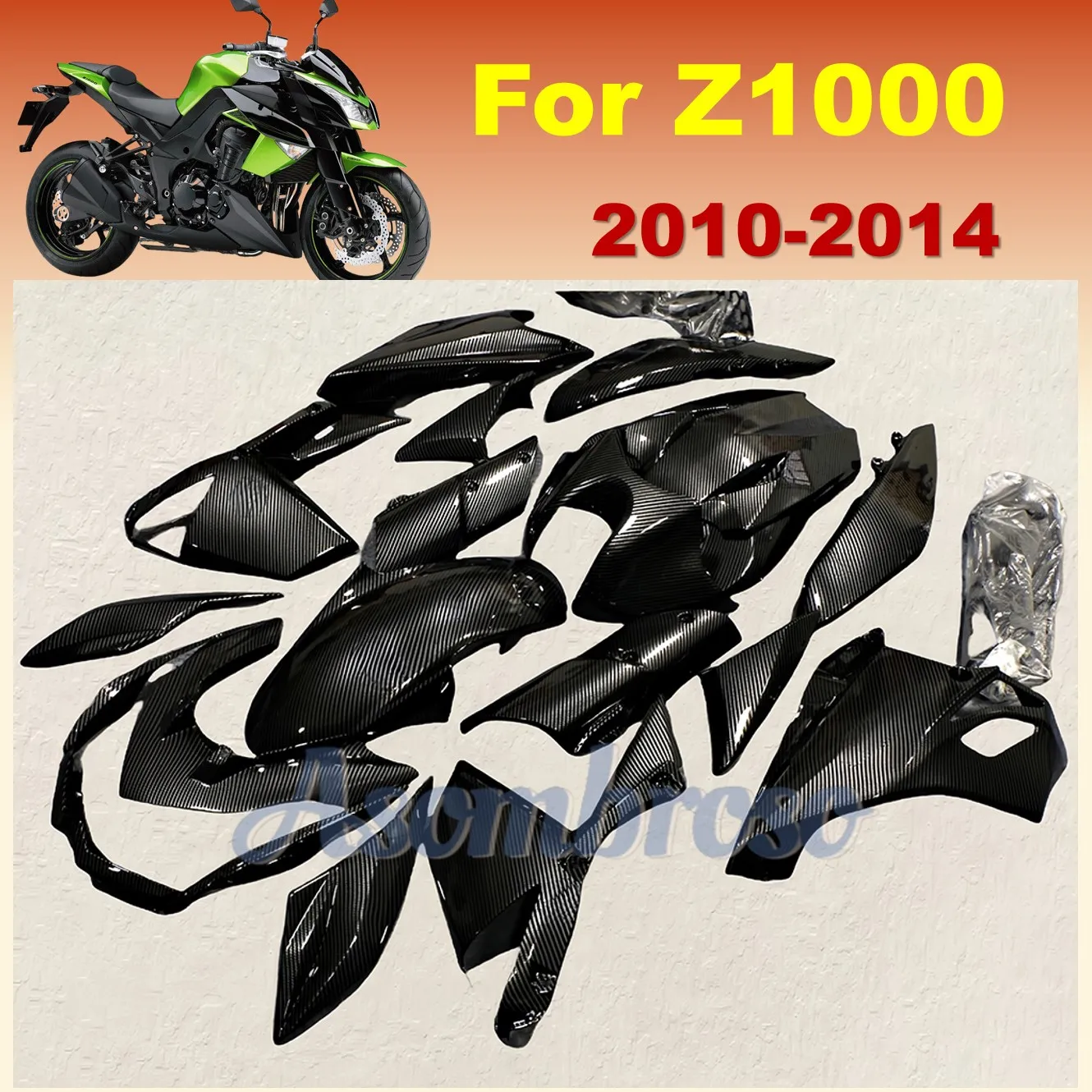 All Carbon Fibre Fairing kit For Z1000 2010 2011 2012 2013 2014 Street Motorcycle Accessories Body Fairings set