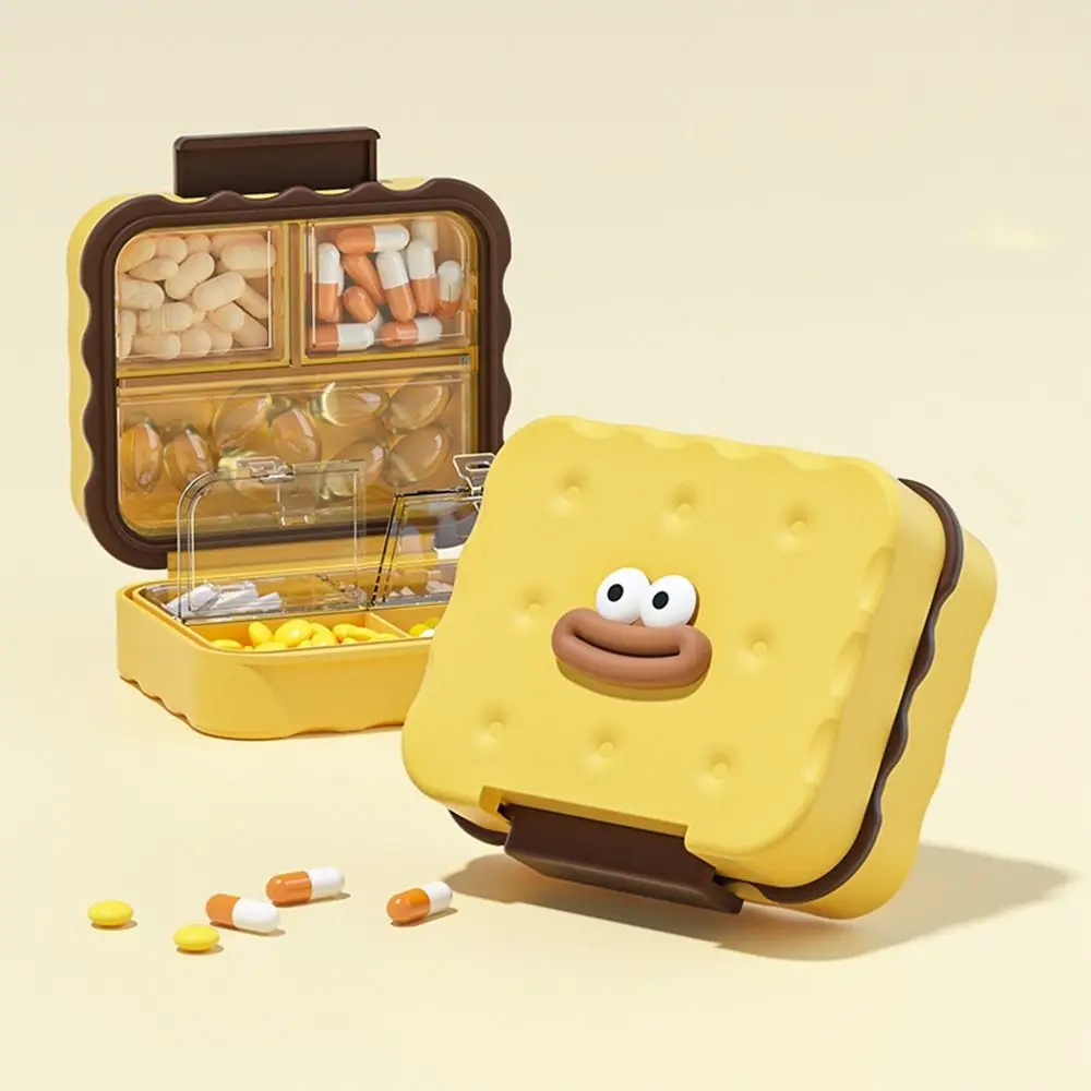 

Пластиковый органайзер для витаминов для печенья, большая емкость, герметичная коробка для таблеток с 7 сетками, водонепроницаемая влагонепроницаемая коробка для хранения таблеток для путешествий