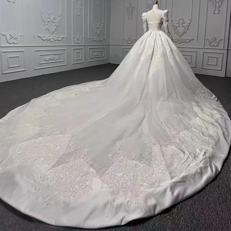 First-Rate Wedding Dresses For Women 2022 Bride Organza Ball Gown O-Neck Wedding Gown For Bride Appliques DY9704 Robe De Mariée