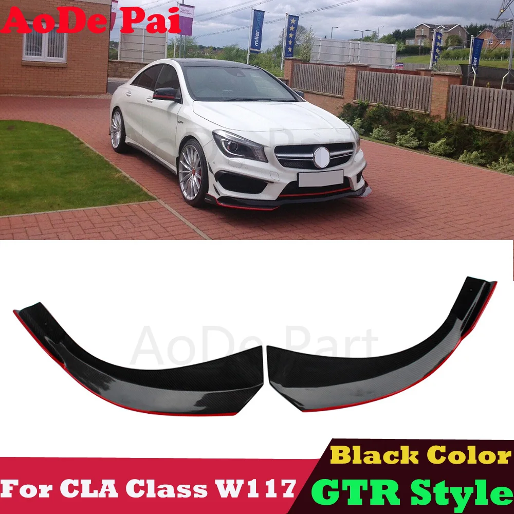 W117 C117 Carbon Fiber Front Bumper Splitter Lip for Mercedes CLA CLA180 CLA200 CLA45 AMG Package 2013-2016 Canard Aprons