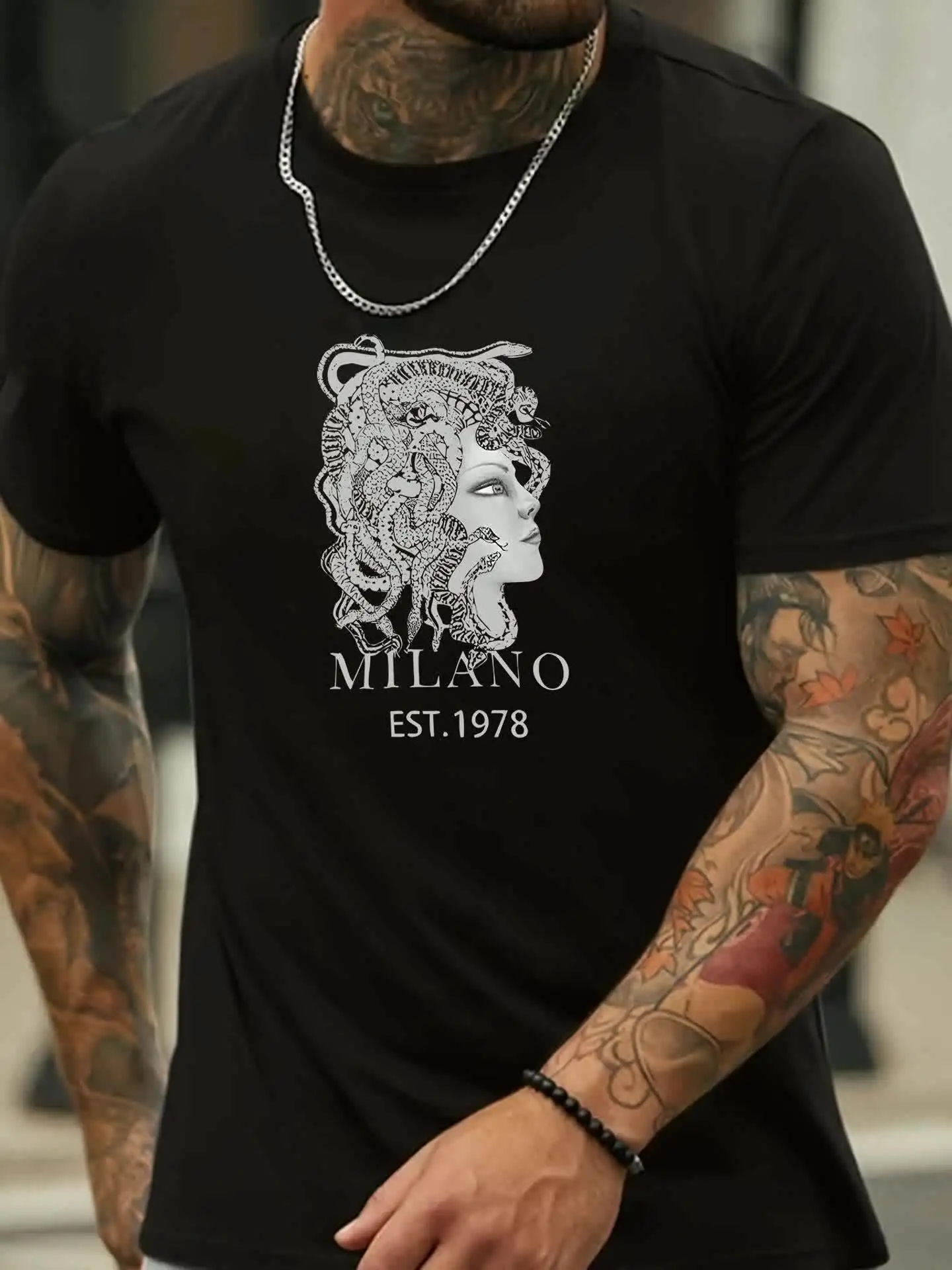 [قابلة للتنفس] تي شيرت كاجوال قطني للرجال - كم قصير، رقبة دائرية، تي شيرت برسومات مبتكرة للنزهات الصيفية والرياضة