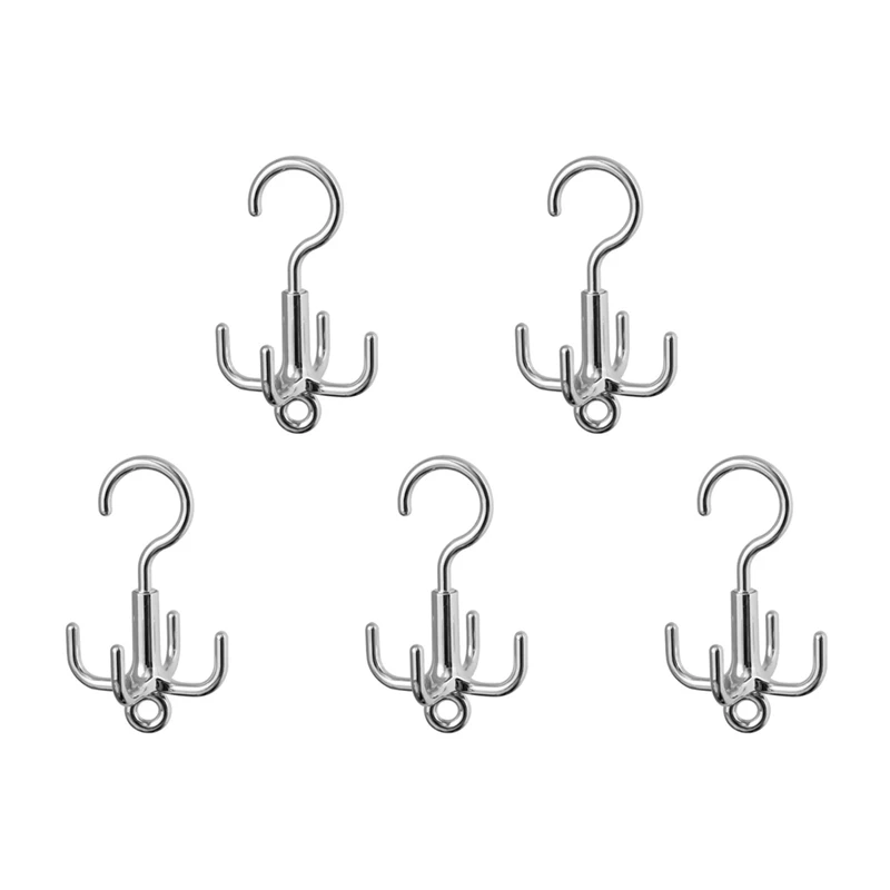 

360° Rotating Hanger Hooks Space Saving Wardrobe Organizer Bag Shoes Scarf Hanger Hanging Holder Clothes Rack 5PCS