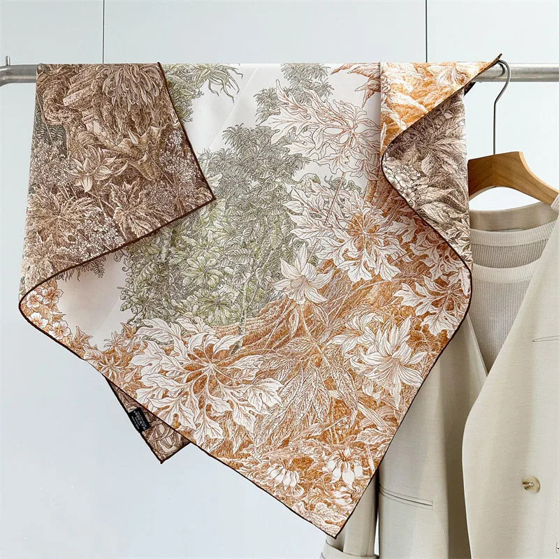 Double Sided 90 Silk Scarf 100% Silk Scarf Neckerchief Shawl Apr NEW Printing