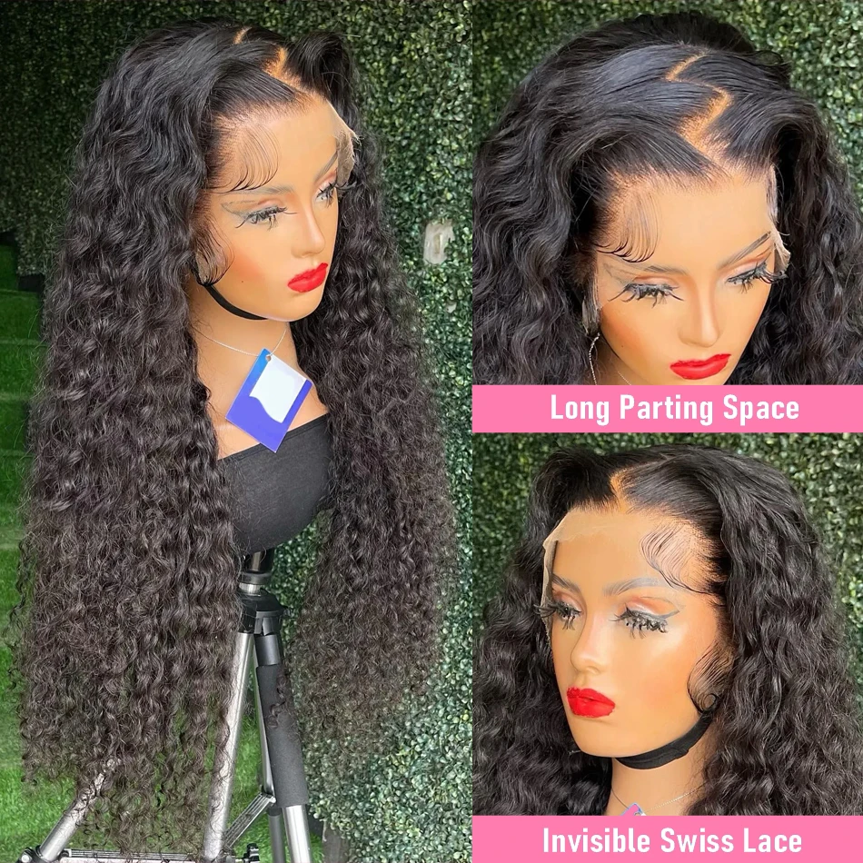 Losse Diepe Golf 13X6 Hd Lace Front Human Hair Pruik Brazilian Transparant Water Curly 13X4 Lace Frontale Pruik Voor Vrouwen